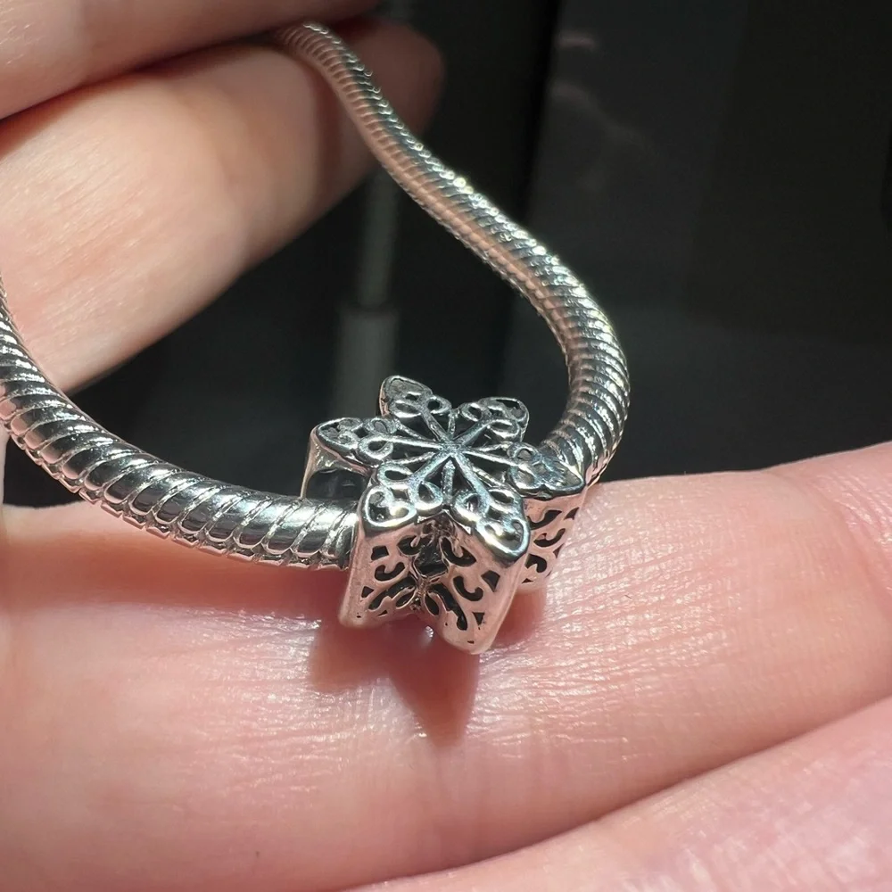 Silver Snowflake Charm